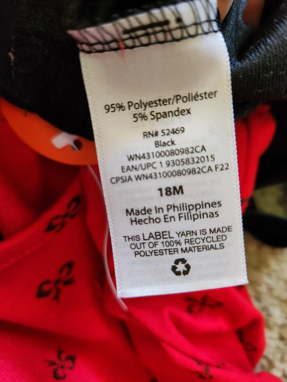 Wonder Nation Red & Black Overalls with Red Long-Sleeve Top For Girls Size 18M